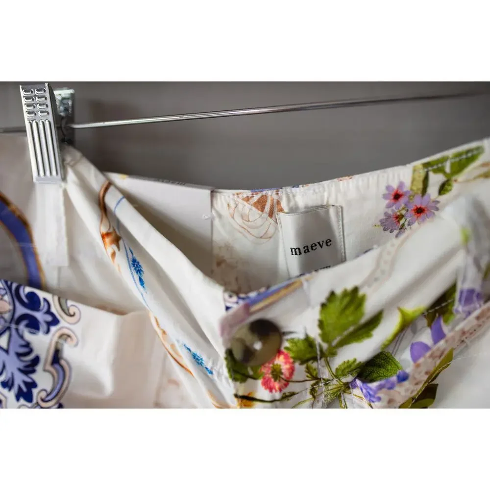 Anthropologie The Colette Cropped Wide-Leg Pants Magic Fabric Edition 28 Floral - Picture 6 of 9